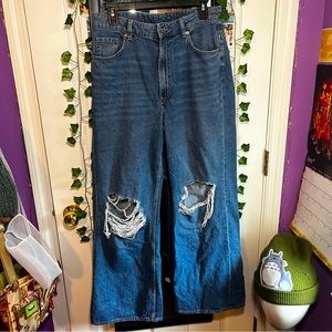H&M Divide Distressed Jeans